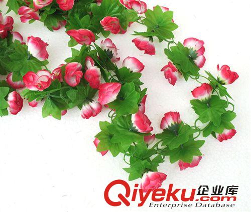 仿真藤條 花藤 批發仿真花藤條 綠色植物花藤 加密小玫瑰花藤 粉紅色 家居飾品原始圖片3