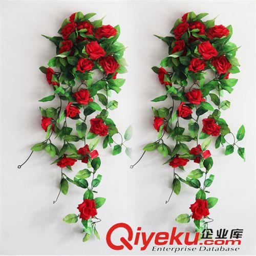仿真藤條 花藤 批發仿真花藤條 綠色植物花藤 加密小玫瑰花藤 粉紅色 家居飾品