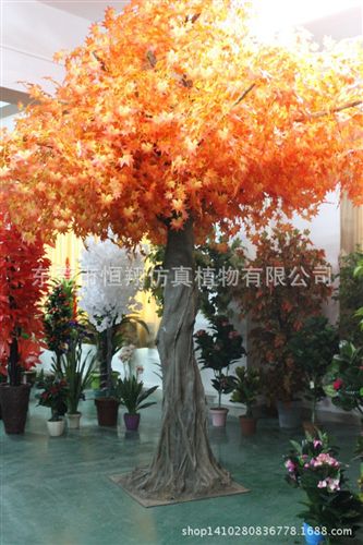 仿真樹系列 廠家直銷3.5米楓樹 包柱紅楓樹  景觀工程裝飾仿真大樹  婚慶用品原始圖片2