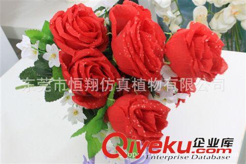仿真花系列 廠家直銷仿真花 仿真玫瑰花  多頭玫瑰花把束 婚慶用品原始圖片3