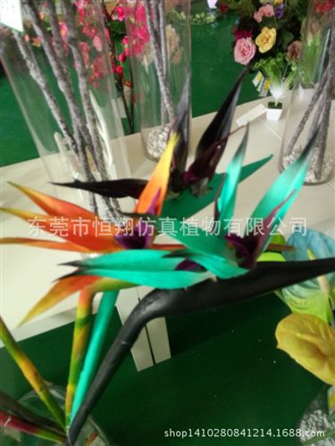 仿真花系列 廠家直銷PU花 單頭巴西天堂鳥 多色PU手感過膠仿真花