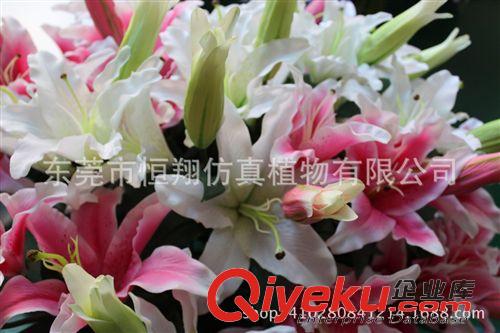 仿真花系列 高仿真百合花 手感百合花 過(guò)膠百合花 PU百合定做生產(chǎn)原始圖片2