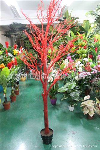 仿真桫欏樹 手感珊瑚樹 仿真植物 巨型植物仿真  婚慶用品 PU 仿真珊瑚樹