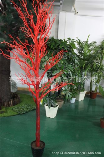仿真桫欏樹 手感珊瑚樹 仿真植物 巨型植物仿真  婚慶用品 PU 仿真珊瑚樹原始圖片3