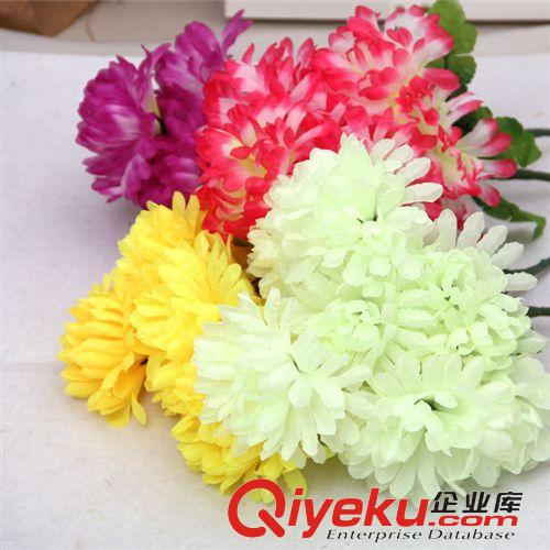 祭祀花鏈 仿真菊花大頭菊花單頭7頭9頭款 清明節上墳菊花龍爪貴菊絹花批發原始圖片3