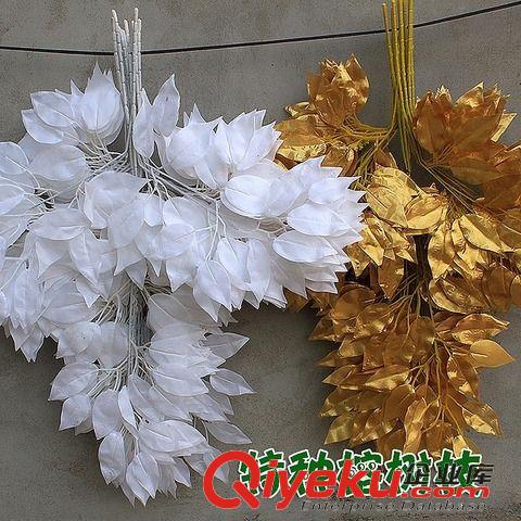 仿真藤條 仿真工程用榕樹葉 園林裝飾 假樹葉 tj銷售原始圖片3