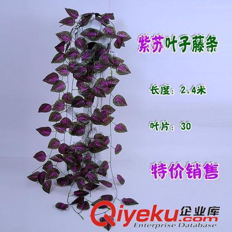 仿真藤條 tj仿真花彩印紫蘇葉子藤條蘋果花鏈仿真葡萄葉海棠柳葉  向日葵