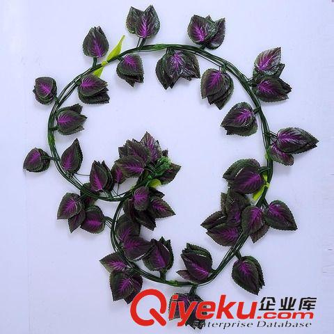 仿真藤條 tj仿真花彩印紫蘇葉子藤條蘋果花鏈仿真葡萄葉海棠柳葉  向日葵