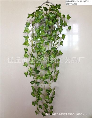 葉掛 仿真裝飾花藤塑料假花綠葉藤條尖角玫瑰花吊蘭大壁掛tj批原始圖片3