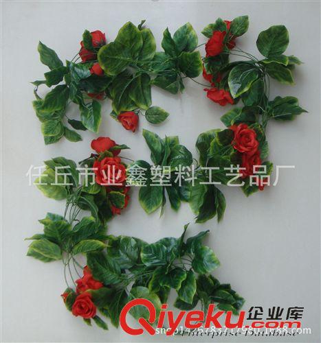 花藤 仿真玫瑰花壁掛花藤壁掛吊蘭花吊籃花客廳陽(yáng)臺(tái)家居裝飾花tj直銷(xiāo)