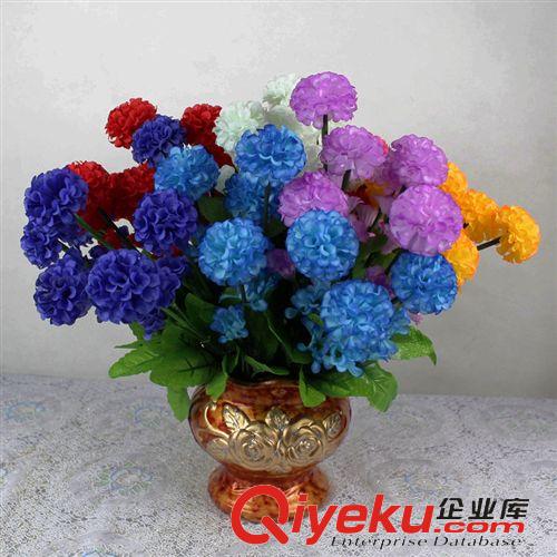 單只小把花 2014新款 直銷 7叉21頭繡球菊 仿真花 餐桌把花 絹花 廠家批發