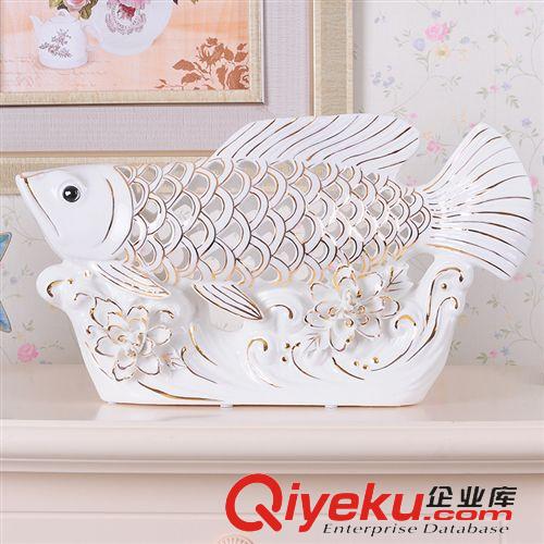 家居飾品 描金金龍魚 花瓶歐式陶瓷家居擺件玉瓷結(jié)婚禮物花器家居飾品