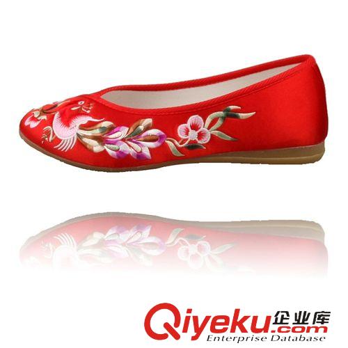 四季鞋子 zp老北京布鞋 祿聯(lián)升女款繡花鞋婚鞋 紅色布鞋舞蹈鞋gd繡花鞋原始圖片2
