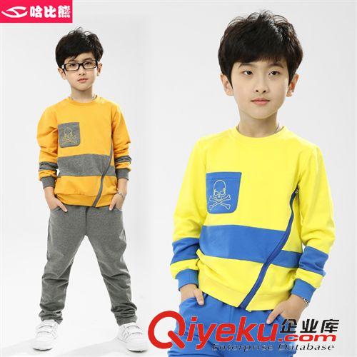 新品上新區(qū) 哈比熊童裝男童套裝2015春季新款骷髏頭韓版兒童休閑運(yùn)動(dòng)衛(wèi)衣套裝
