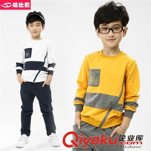 新品上新區(qū) 哈比熊童裝男童套裝2015春季新款骷髏頭韓版兒童休閑運(yùn)動(dòng)衛(wèi)衣套裝