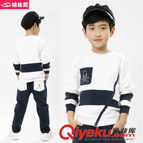 新品上新區(qū) 哈比熊童裝男童套裝2015春季新款骷髏頭韓版兒童休閑運(yùn)動(dòng)衛(wèi)衣套裝