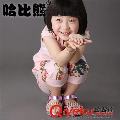 服裝尺碼推薦 哈比熊時尚夏季童裝2015新款女童短袖褲子中小童衣服休閑套裝T027