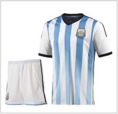 足球服 【可靠品質】2014世界杯球衣 阿根廷國家隊主場隊服 短袖球衣套裝