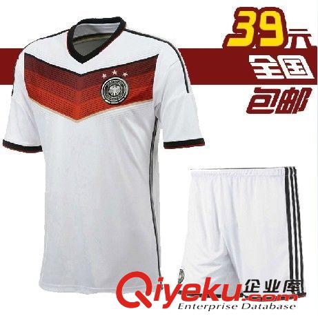 足球服 【廠家讓利】2014世界杯球衣 德國國家隊客場隊服 短袖足球服套裝原始圖片3