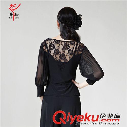 2014秋冬上新專區(qū) 丹羚2014秋冬新款摩登舞蹈服長袖上衣 成人拉丁國標(biāo)交誼舞蹈服裝原始圖片2