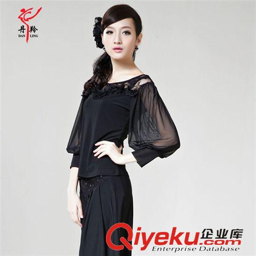 2014秋冬上新專區(qū) 丹羚2014秋冬新款摩登舞蹈服長袖上衣 成人拉丁國標(biāo)交誼舞蹈服裝原始圖片3