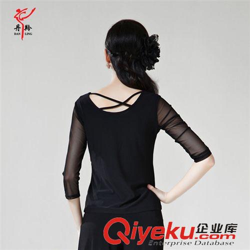 2014秋冬上新專區(qū) 丹羚新款摩登舞蹈服中袖上衣 熱賣彩鉆廣場舞交誼國標(biāo)舞蹈服裝原始圖片3