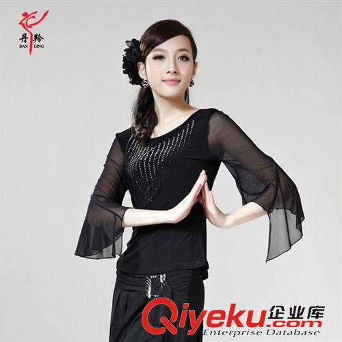 2014秋冬上新專區(qū) 丹羚gd成人時尚拉丁摩登舞蹈服上衣 鑲鉆女士百搭生活舞蹈服裝原始圖片2
