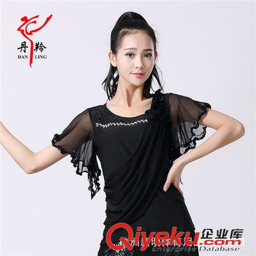 成人拉丁舞系列 丹羚2015年春夏新款女士摩登舞服短袖上衣 成人拉丁國標舞蹈服裝原始圖片2