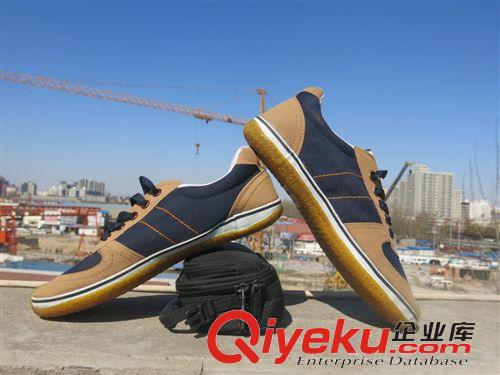 彩色鞋乞丐鞋 多功能系帶鞋 【牛筋底黃色鞋】 皮革拼接鞋 結(jié)實(shí)耐穿鞋 環(huán)球男鞋原始圖片3