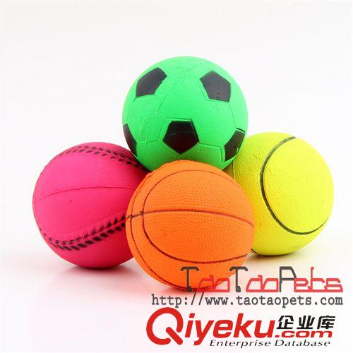 寵物玩具-皮皮淘 現貨批發橡膠實心彩色寵物彈力球 彈性好 中號6.3CM原始圖片2