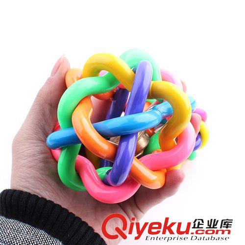 寵物玩具-皮皮淘 大量供應現貨批發 皮皮淘寵物彩色編織球 七彩鈴鐺球  10cm大號原始圖片3