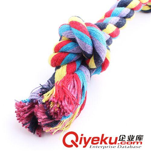 寵物玩具-皮皮淘 義烏廠家批發(fā)寵物狗繩結(jié)玩具  雙結(jié)棉繩 中號(hào)23cm 55g可混批原始圖片3