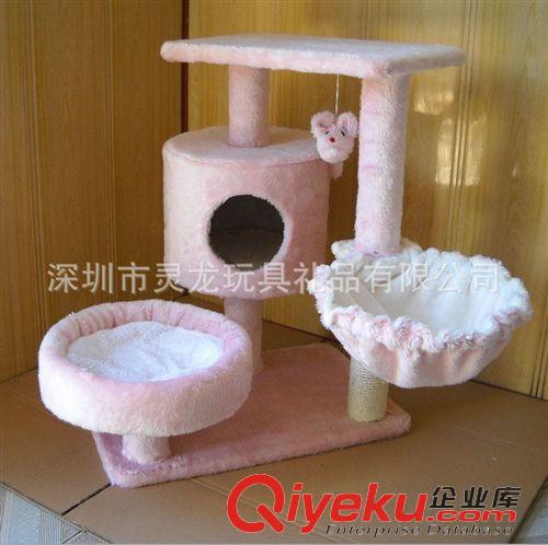 寵物系列 寵物貓貓爬毛絨工具 多層寵物毛絨跳臺爪柱 寵物毛絨玩具架定制原始圖片3