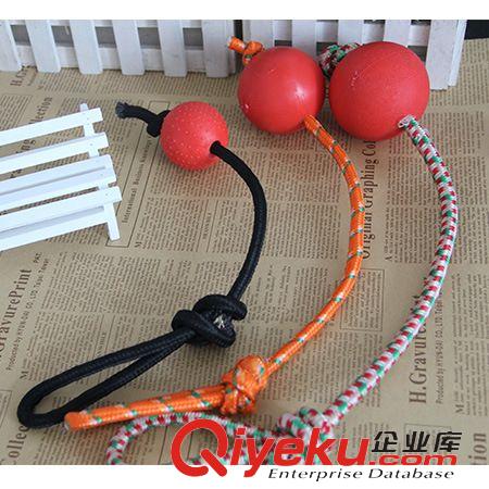 2015 2月上新 棉繩穿球小號手拉棉繩橡膠球狗狗玩具彈力球寵物用品批發球形玩具原始圖片2