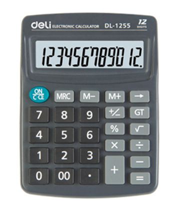 各種計算器 12位桌面計算器1255得力牌Deli辦公用品學生文具 經濟款計算器原始圖片2