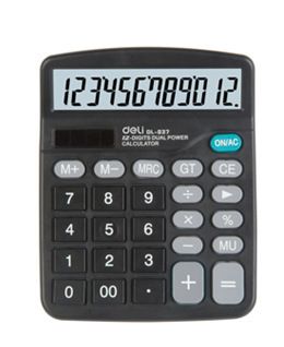 各種計算器 計算器837得力桌面型Deli辦公學習算賬用品12位數雙電源原始圖片2