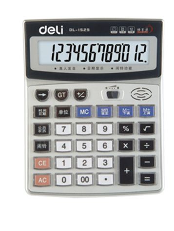 各種計算器 得力語音計算器1529大顯示屏12位DL-1529現(xiàn)貨代理批發(fā)Deli爆款原始圖片2