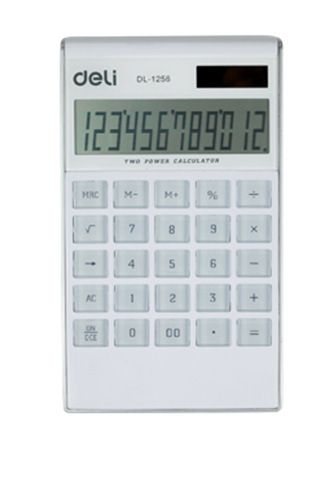各種計(jì)算器 得力計(jì)算器1256桌面型Deli雙電源 水晶按件 辦公居家 美觀實(shí)用原始圖片3