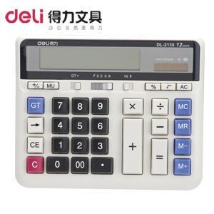 各種計算器 得力2135計算器 12位 雙電源 大屏幕 自動關(guān)機 計算器批發(fā)