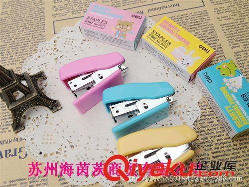 桌面文具用品 小訂書機組合套裝0353得力Deli學生文具配1盒12號釘原始圖片3