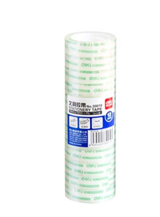 生活用品 30019得力文具小膠帶透明膠Deli工廠辦公家用包裝寬1.2CM 20Y原始圖片2