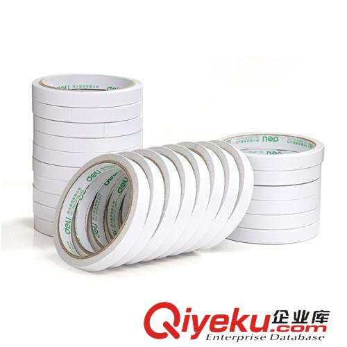生活用品 得力雙面膠帶30401寬12mm*10y批發(fā)Deli代理zp現(xiàn)貨棉紙兩面膠原始圖片3