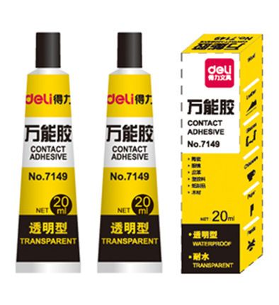 生活用品 7149得力{wn}膠粘合布金屬瓷器Deli小瓶20毫升透明耐水型原始圖片2
