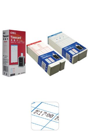 商用機器 考勤卡3935得力300克白色辦公用品Deli長188寬85單包100張打卡紙原始圖片2