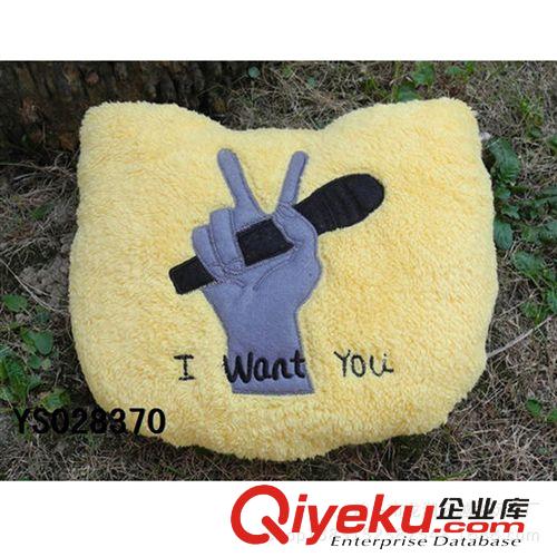 OEM玩具 加工定制 USB發(fā)熱V字形咪咪兔暖手寶。抱枕（舒適超柔面料）毛線暖手寶原始圖片3