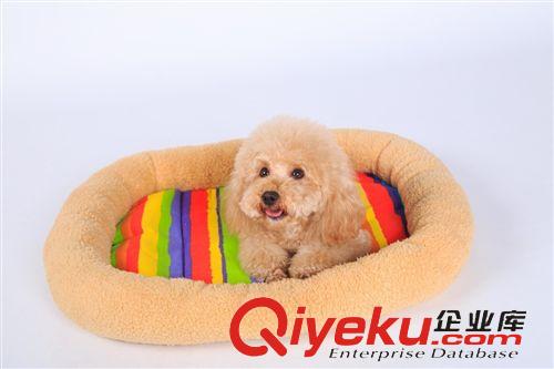 寵物窩墊  寵物用品 寵物窩 七彩條紋窩 泰迪寵物窩墊批發