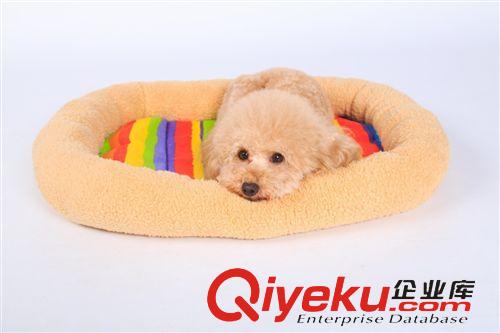 寵物窩墊  寵物用品 寵物窩 七彩條紋窩 泰迪寵物窩墊批發