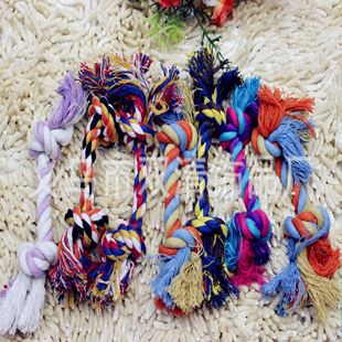 玩具 熱銷寵物用品混批 寵物棉繩玩具 雙結(jié)棉繩中號(hào)20cm 寵物玩具啃咬
