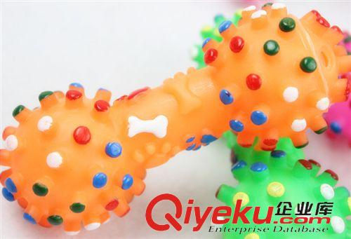 玩具 寵物用品寵物玩具批發 小號啞鈴發聲搪膠寵物狗玩具 發聲BB叫玩具原始圖片3