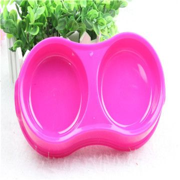 日用品 寵物用品 廠家直銷彩色圓形雙碗狗碗 塑料寵物碗 寵物食具 小號(hào)原始圖片3
